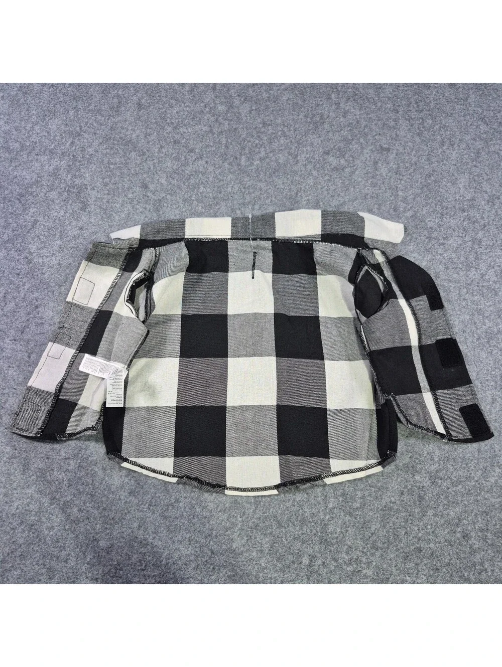 New Old Navy Pet Flannel Black & White Checked Christmas Sz Med Cute Puppy